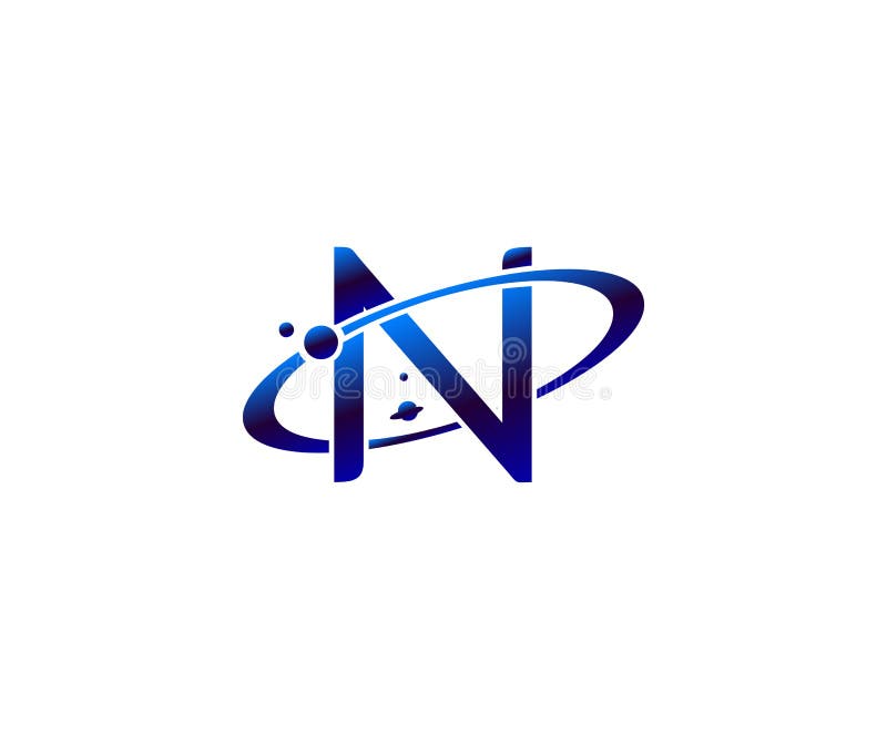 Pianeta in lettera. modello di progettazione di un logo per la forma a anello rotondo di un logo di un anello di cerchio logo di u illustrazione di stock