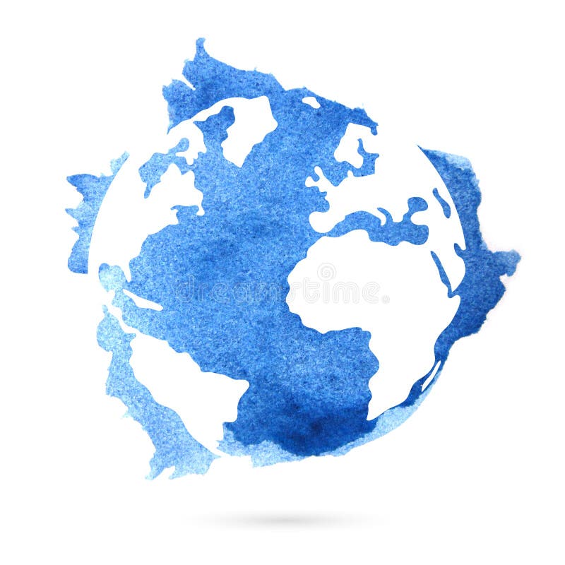 Pianeta Terra del blu dell'acquerello illustrazione vettoriale Pianeta Terra del blu dell'acquerello illustrazione vettoriale