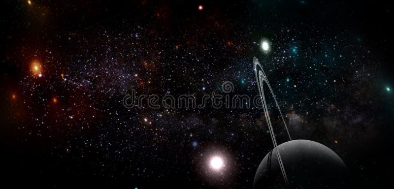 Pianeti e galassia, carta da parati della fantascienza Bellezza di spazio profondo illustrazione di stock Pianeti e galassia, carta da parati della fantascienza Bellezza di spazio profondo illustrazione di stock