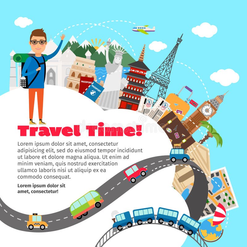 World travel and summer vacation planning. Tripand tourism, holiday and journey, concept, vector illustration. World travel and summer vacation planning. Tripand tourism, holiday and journey, concept, vector illustration