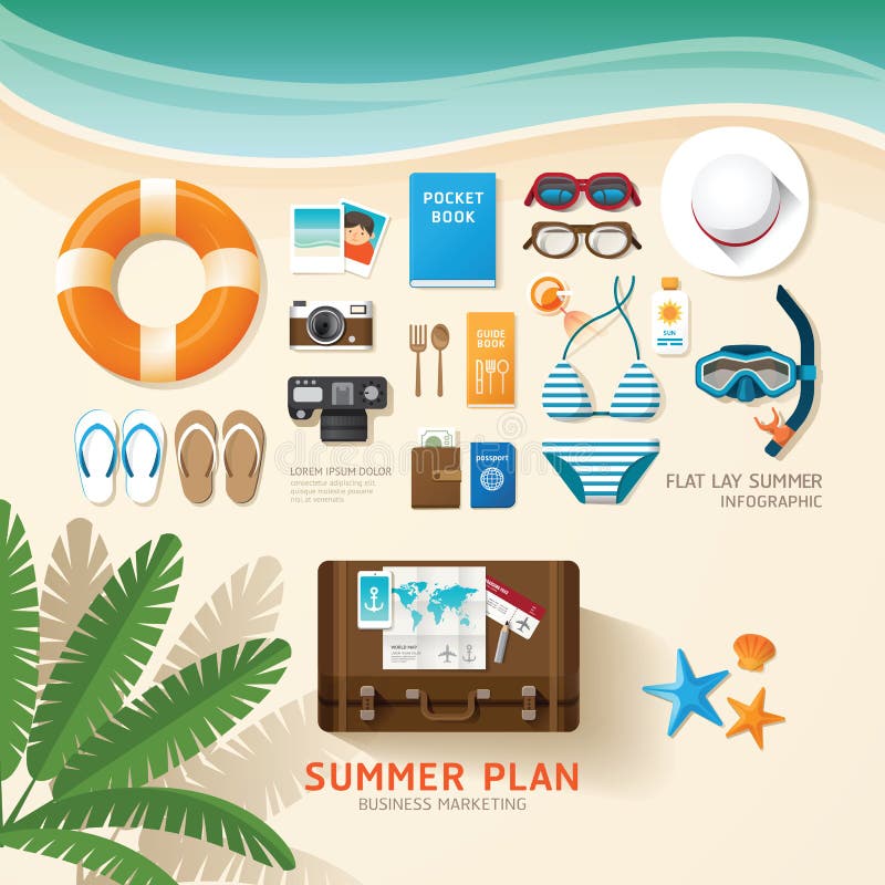 Infographic travel planning a summer vacation business flat lay idea. Vector illustration hipster concept. can be used for layout, advertising and web design. Infographic travel planning a summer vacation business flat lay idea. Vector illustration hipster concept. can be used for layout, advertising and web design.