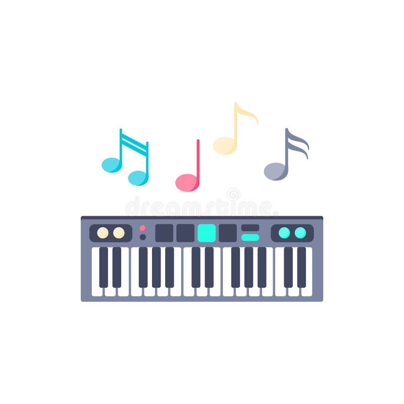 Pianino z notatki ikoną ilustracji Pianino z notatki ikoną ilustracji