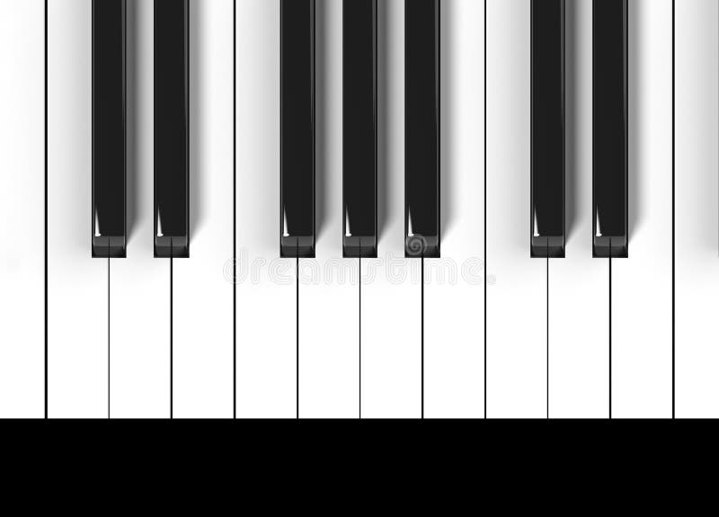 Piano Black and White Wavy Keyboard 3D Illustratio Stock Vector