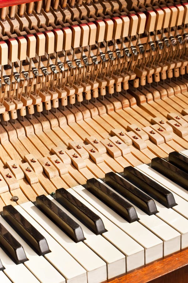 Piano construction stock image