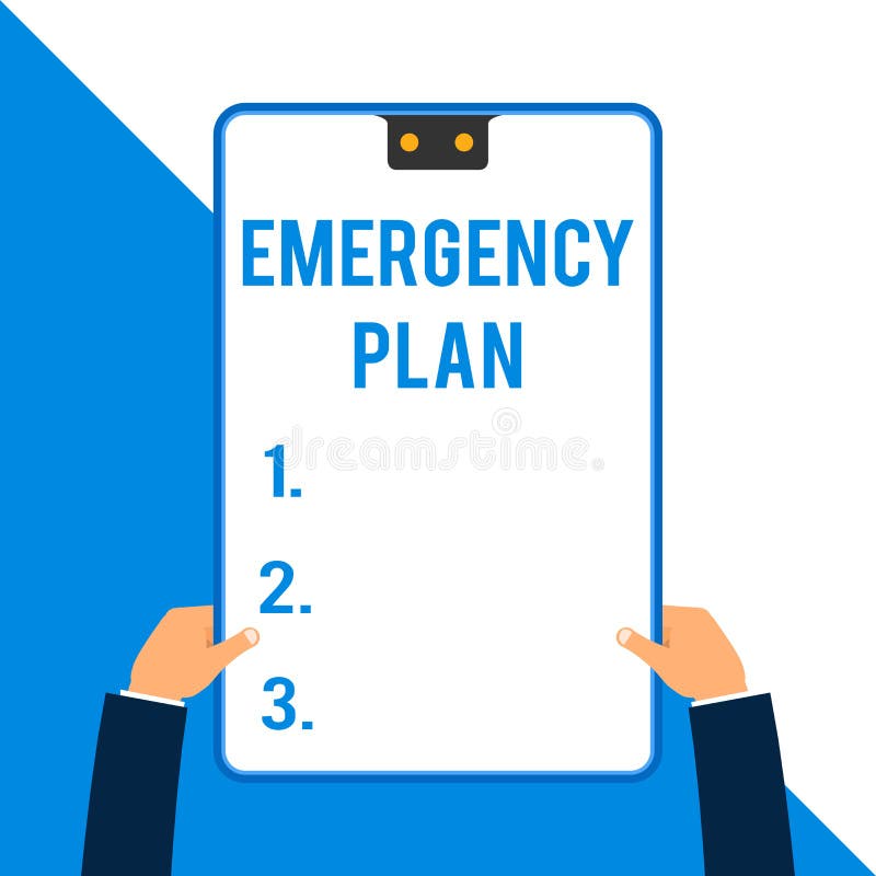Piano d'emergenza del testo di scrittura di parola Il concetto di affari per le procedure per la risposta alle gravi emergenze è