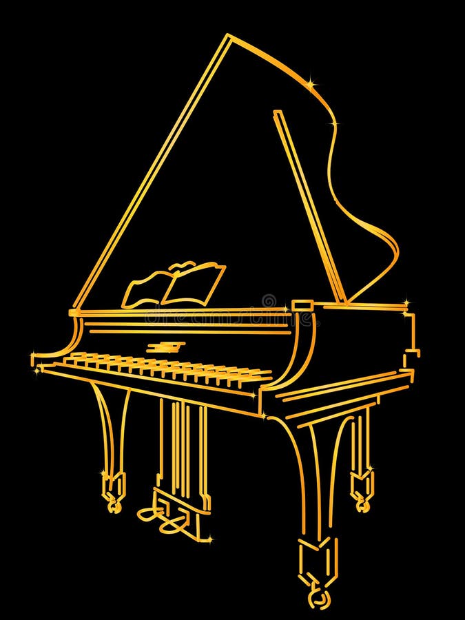 Piano dorato illustrazione vettoriale Piano dorato illustrazione vettoriale