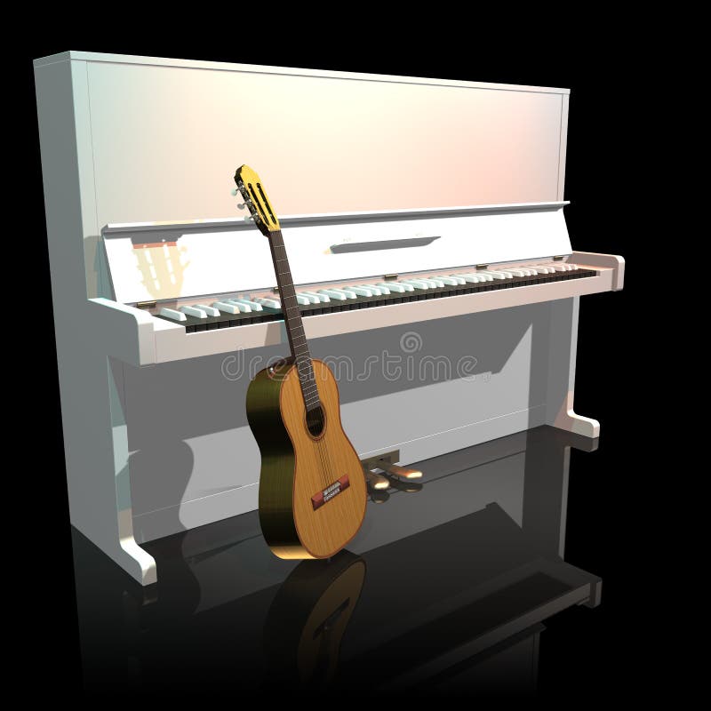 Guitar and piano stock photo. Image of musical, diminishing 7088812
