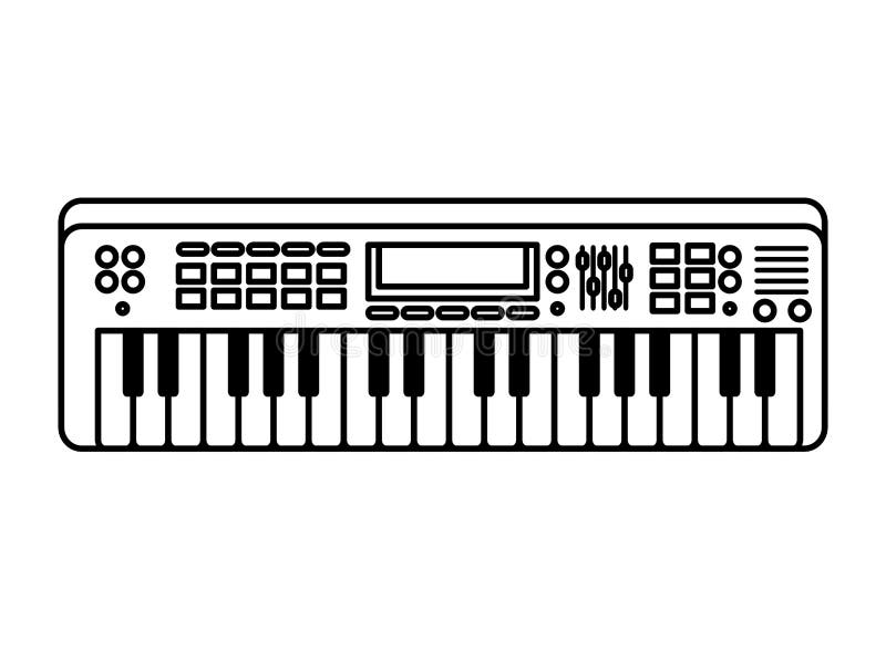 Piano Keyboard Isolated Icon Stock Vector - Illustration of melody
