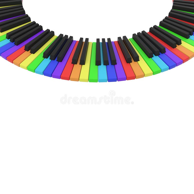 Piano Keyboard in Rainbow Colors Stock Illustration Illustration of