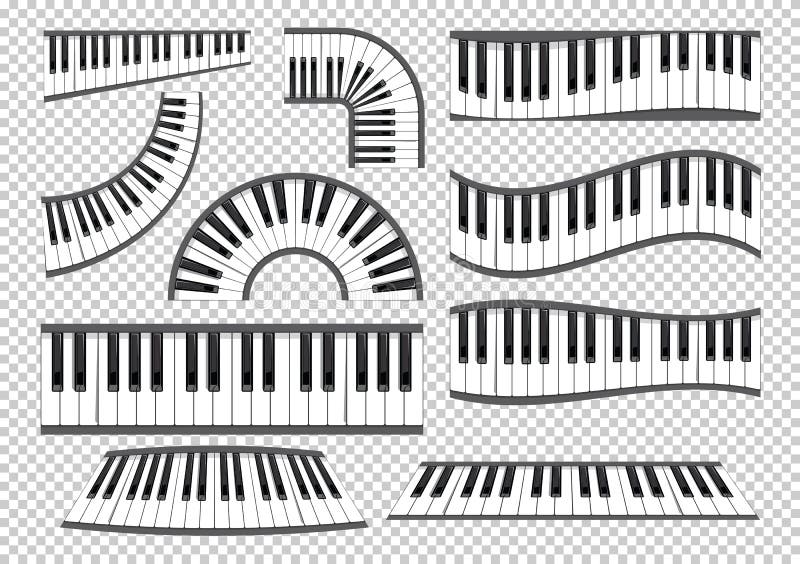 Piano keyboards vector set stock illustration. Illustration of frame