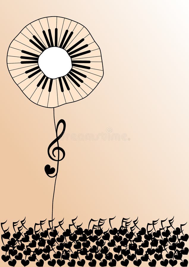 Piano Keys Flower stock illustration Piano Keys Flower stock illustration