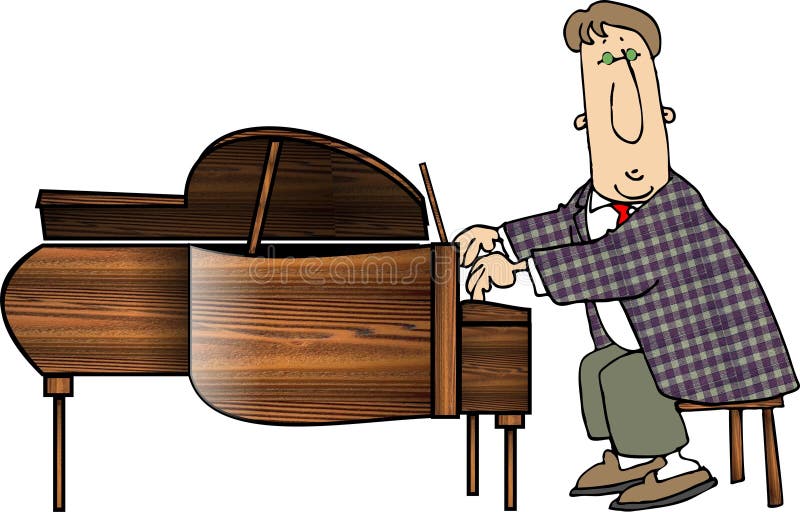 Piano Man magnífico stock de ilustración