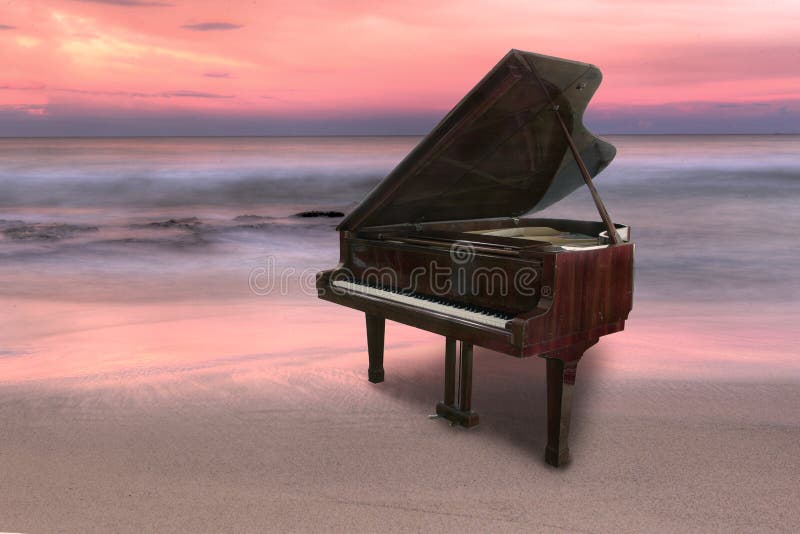 Piano on beach stock photo. Image of nature, natural - 17818276