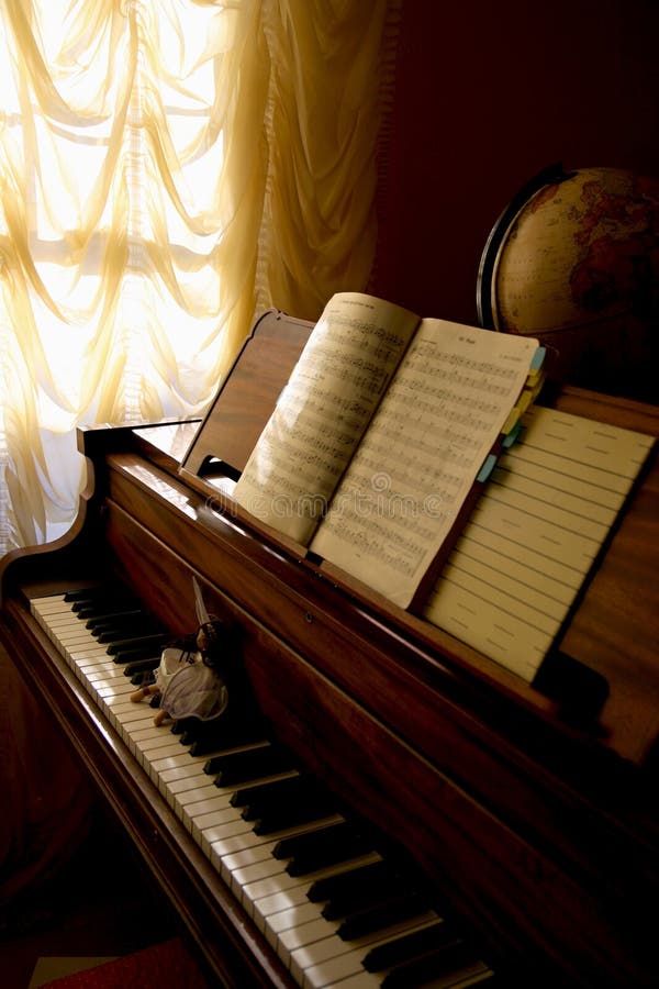 Piano at open window stock image. Image of harmony, autumn - 44324681