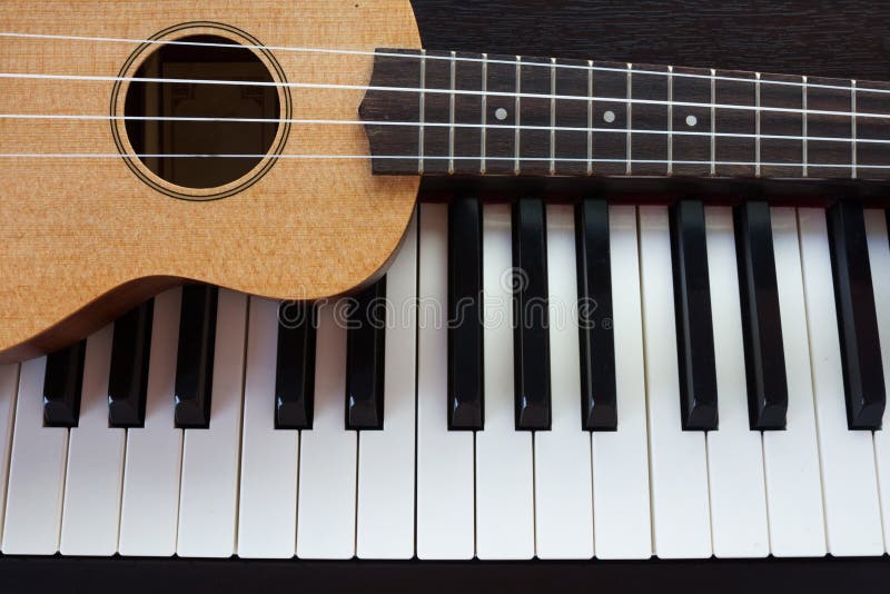 Piano and Ukulele stock photo. Image of macro, music 41032280