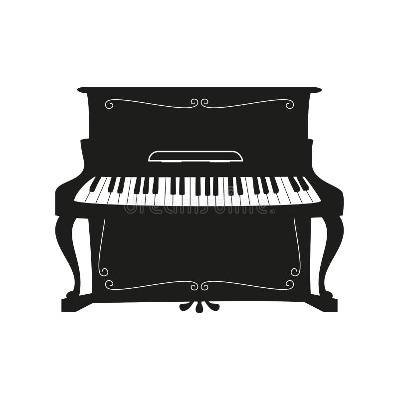 Piano on the White Background Stock Illustration - Illustration of logo