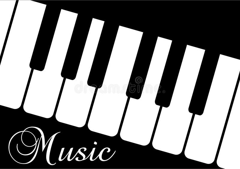 A Piano and the Word Music on Blac Stock Vector Illustration of icon