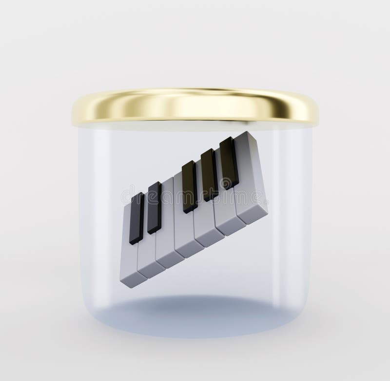 Piano Keyboard in bank 3d. Piano Keyboard in bank 3d