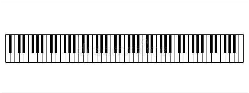 Proportionate vector illustration of full length 88 keys piano keyboard, 7 full octaves. Set of levers on a musical instrument for playing. Design Poster, flyer, leaflet or invitation template. Proportionate vector illustration of full length 88 keys piano keyboard, 7 full octaves. Set of levers on a musical instrument for playing. Design Poster, flyer, leaflet or invitation template.