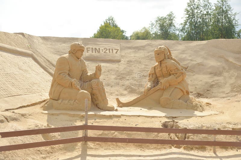 Piasek rzeźby festiwal w Lappeenranta zdjęcie stock Piasek rzeźby festiwal w Lappeenranta zdjęcie stock