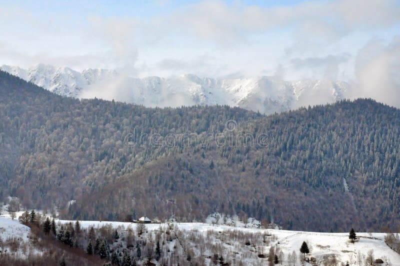 Piatra Craiului winter landscape Romania