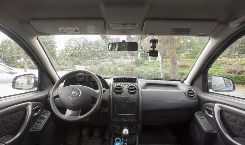 Interior Of Dacia Duster Suv Car Wide View Editorial