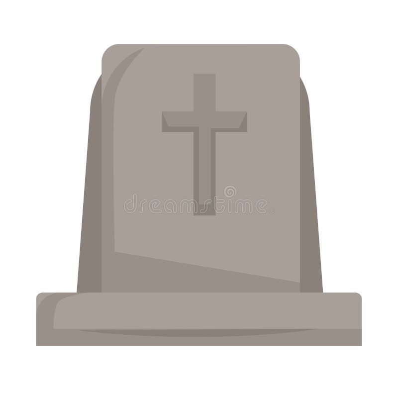Piatră funerară sau piatră funerară cu cruce izolată royalty free illustration