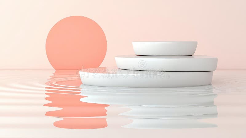 Piattaforma bianca astratta in acqua fotografia stock libera da diritti