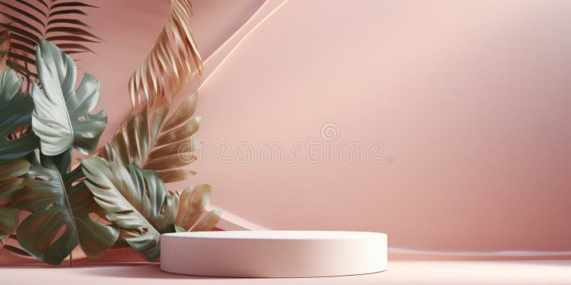 Piattaforma bianca con impianto immagine stock libera da diritti