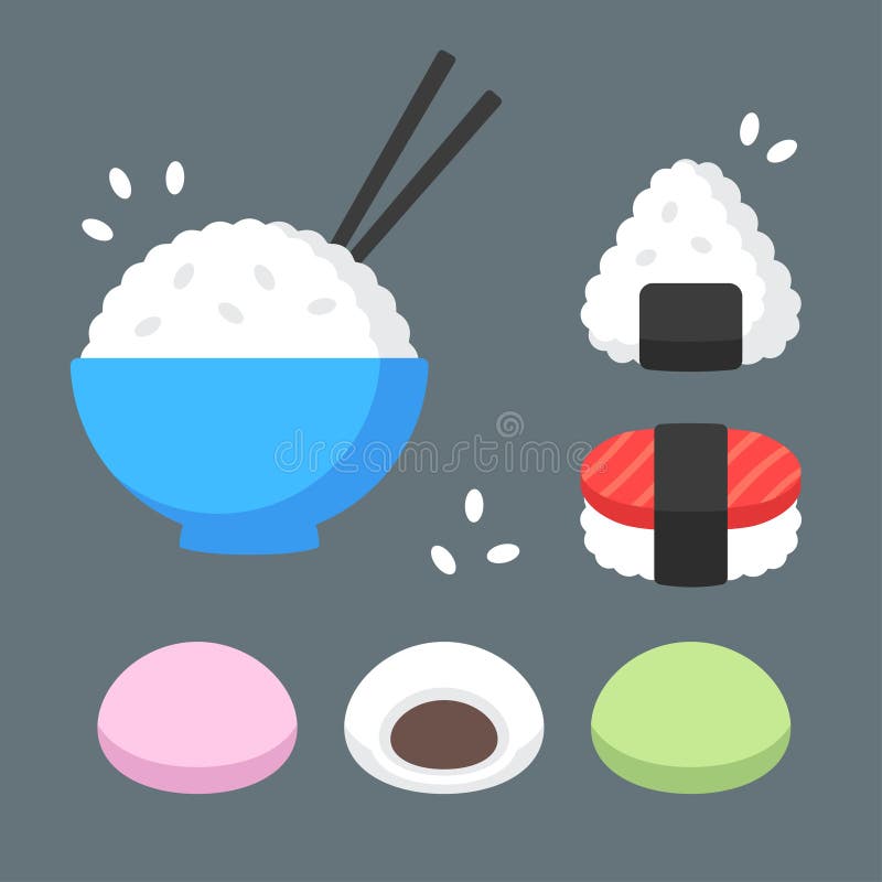 Piatti giapponesi del riso dell'alimento royalty illustrazione gratis