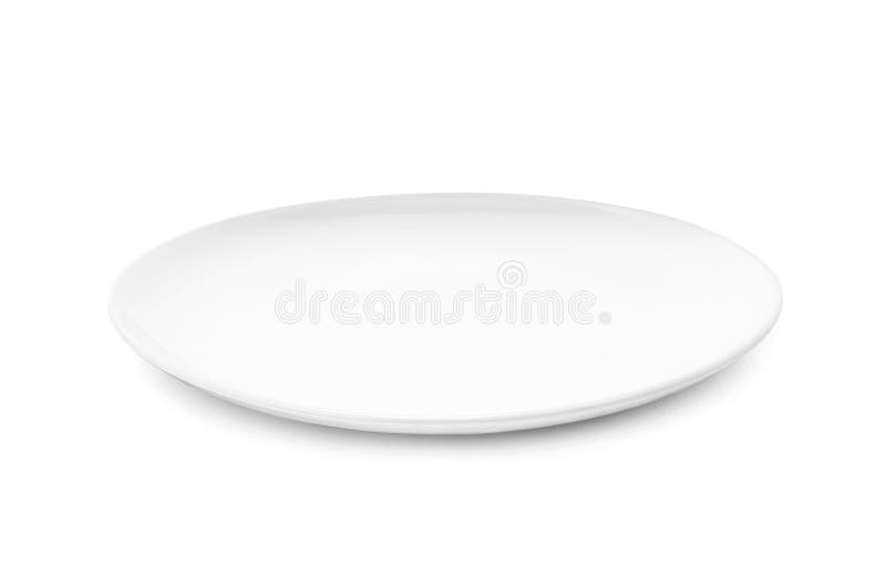 Piatto bianco o piatto ceramico isolato su fondo bianco