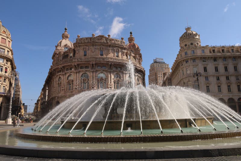 Piazza De Ferrari is the main square of Genoa. Situated in the heart of the city between the historical and the modern center, Piazza De Ferrari is renowned for its fountain, which was restored in recent years along with a major restyling of the square. Piazza De Ferrari is the main square of Genoa. Situated in the heart of the city between the historical and the modern center, Piazza De Ferrari is renowned for its fountain, which was restored in recent years along with a major restyling of the square.