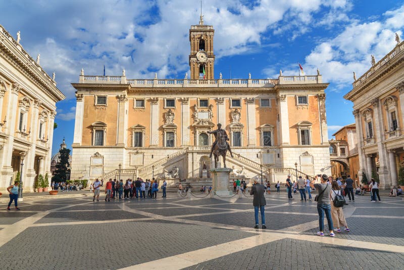 Piazza del Campidoglio in Capitoline Hill in Rome. Italy royalty free stock photo Piazza del Campidoglio in Capitoline Hill in Rome. Italy royalty free stock photo