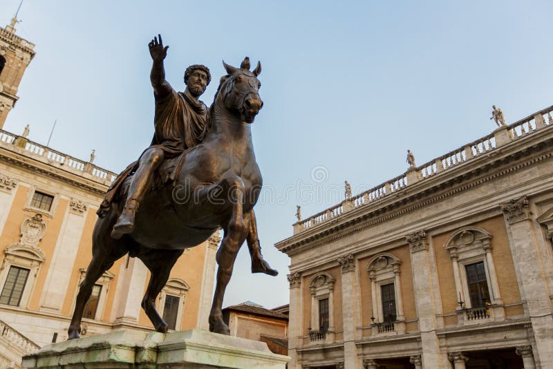 Piazza del Campidoglio in Rome, Italië royalty-vrije stock afbeeldingen
