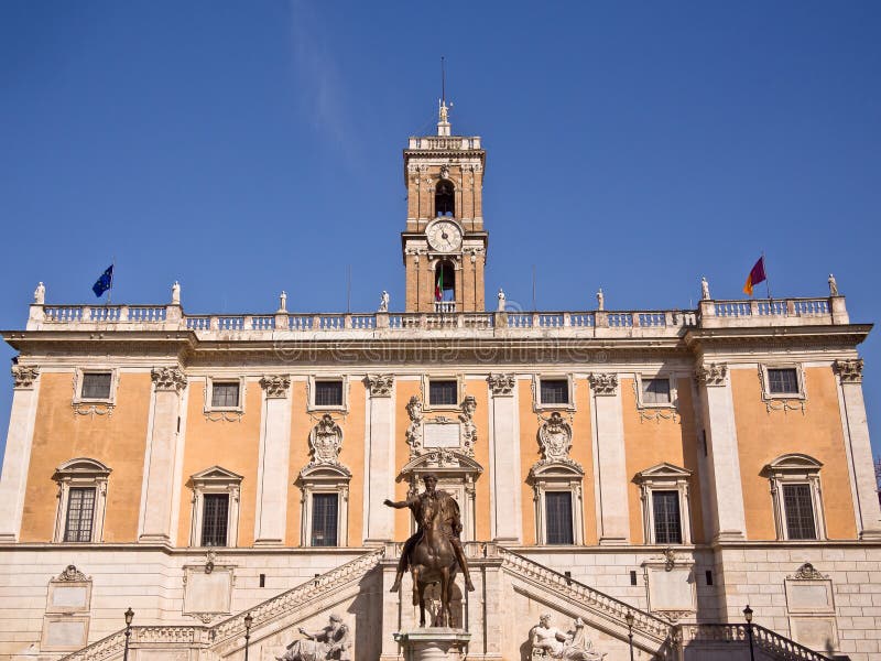 Download Piazza Del Campidoglio Rome Italy Stock Photo - Image of horseman, scenic: 25438772