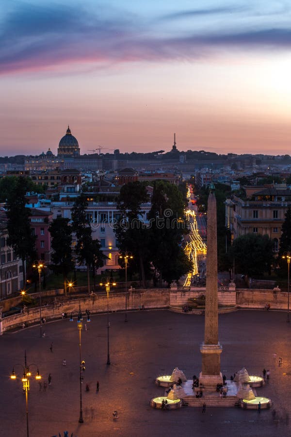 Piazza del Popolo Roma stock image. Image of holiday - 86980431