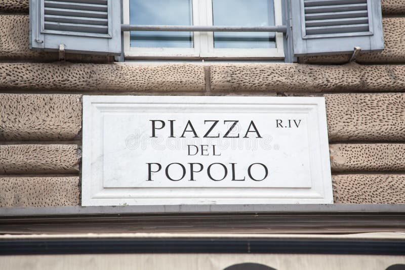 Piazza del Popolo sign