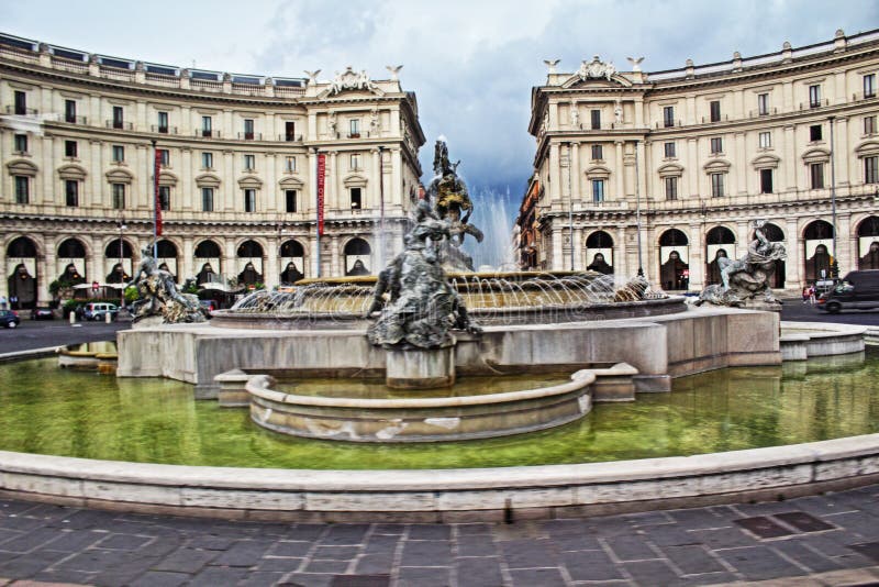 Piazza della Repubblica Rzym Włochy zdjęcie stock Piazza della Repubblica Rzym Włochy zdjęcie stock