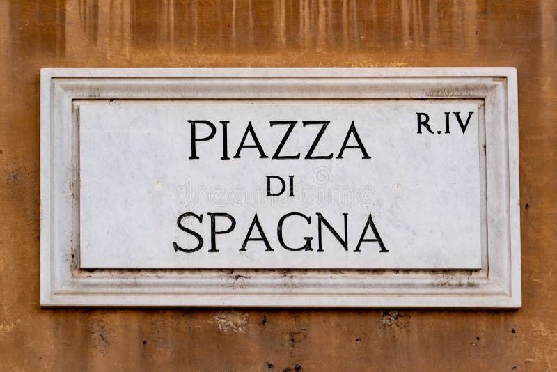 Piazza Di Spagna Rome znak uliczny zdjęcia royalty free Piazza Di Spagna Rome znak uliczny zdjęcia royalty free