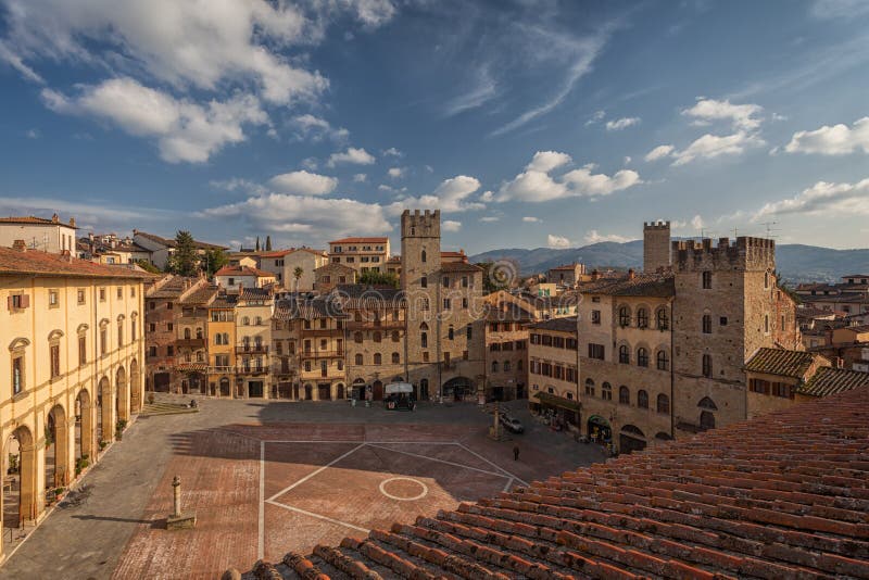 Roof of Arezzo stock image. Image of facade, ancient - 68887177