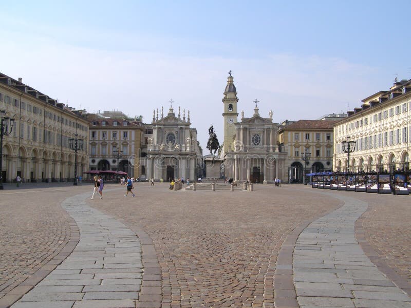 Piazza San Carlo stock photo. Image of baroque, pedestrian - 5857752