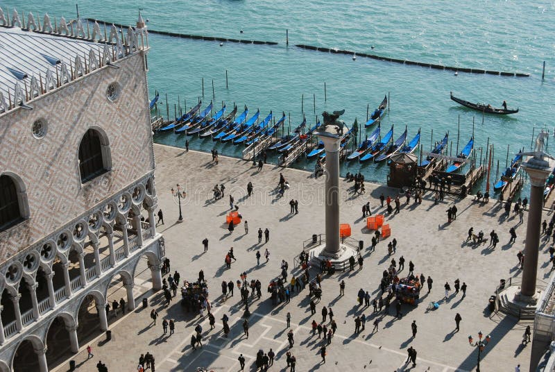 Piazza San Marco waterkant, Venetië royalty-vrije stock afbeeldingen Piazza San Marco waterkant, Venetië royalty-vrije stock afbeeldingen
