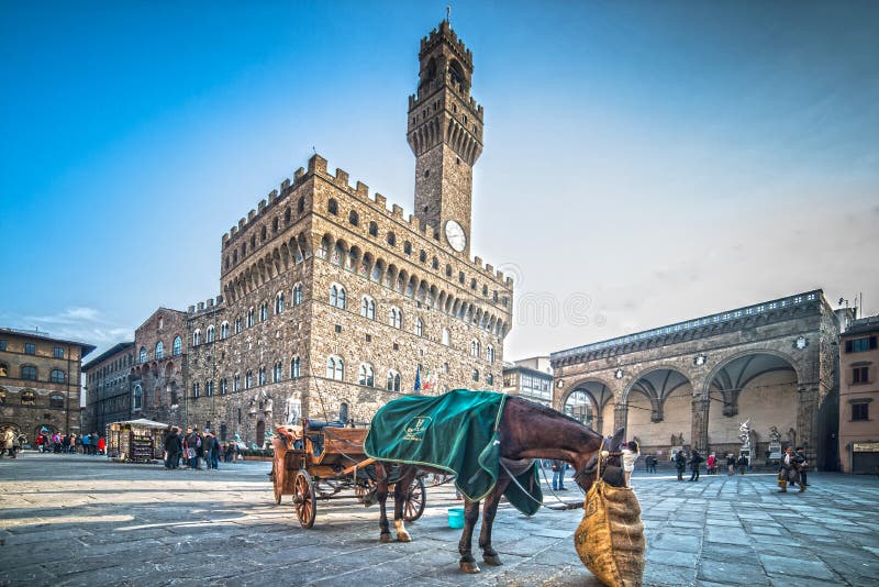 Piazzadella Signoria royaltyfria bilder Piazzadella Signoria royaltyfria bilder