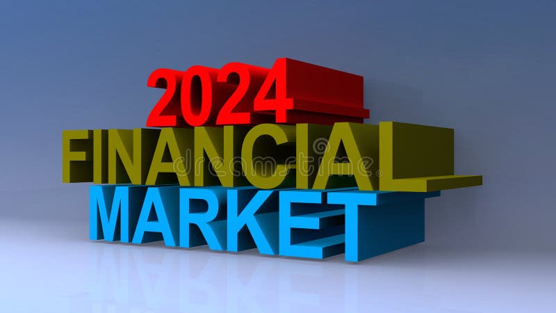 Piața financiară 2024 în albastru stock illustration