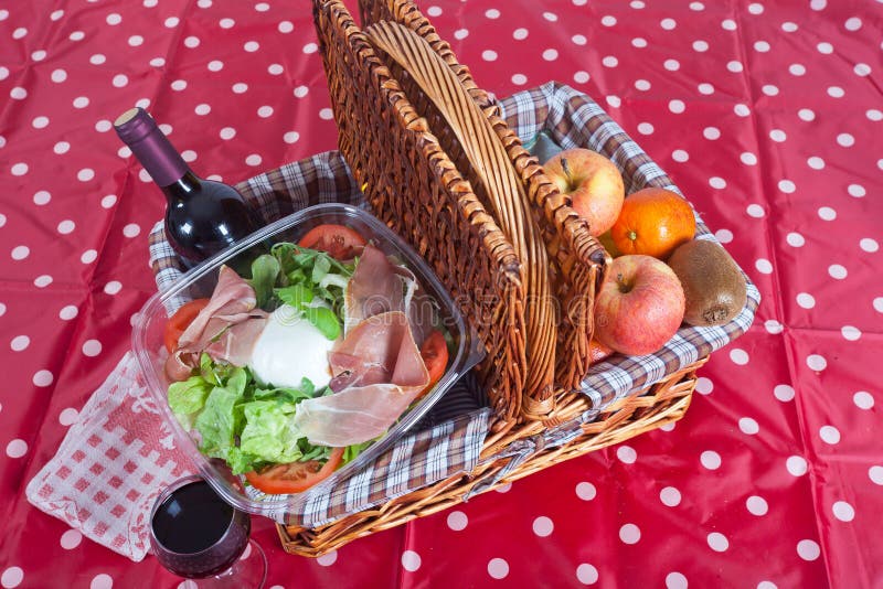 Picnic basket stock photo. Image of mozzarella, snack 24548716