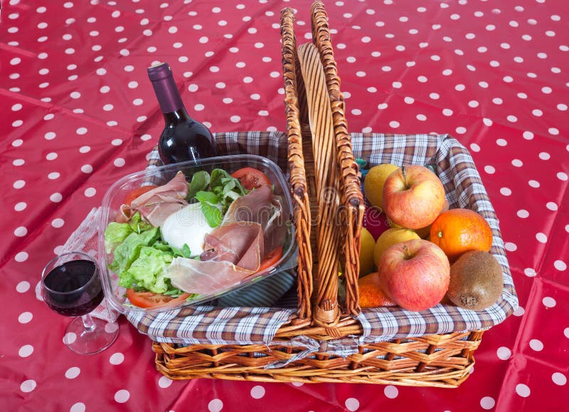 Picnic basket stock photo. Image of mozzarella, snack 24548716