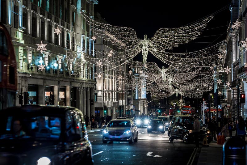 Picadilly Decorated for Christmas, London Editorial Image - Image of ...