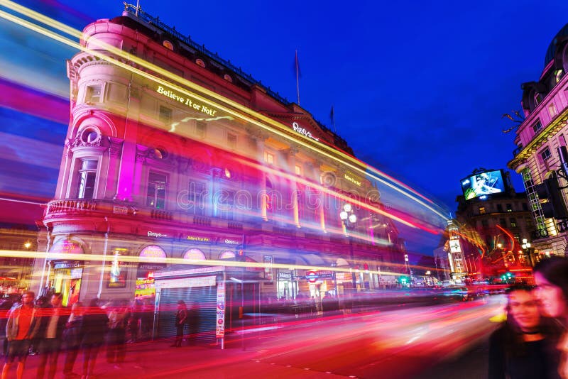 Piccadilly Circus in London at Night Editorial Image - Image of travel ...