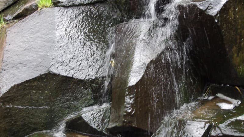 Piccola cascata rocce a strati Ucraina, montagne dei Carpazi