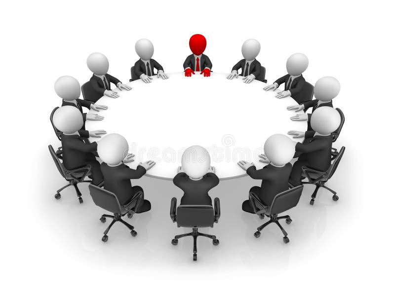 3d small business people sitting at round table. Teamwork concept. 3d illustration. 3d small business people sitting at round table. Teamwork concept. 3d illustration